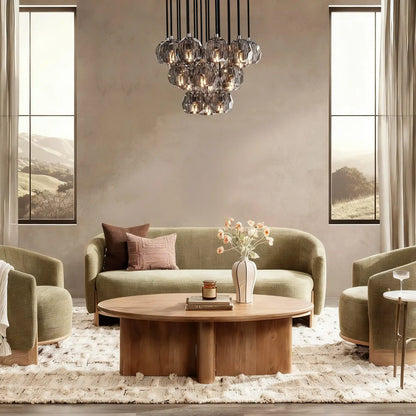 Boule De Cristal Clear/ Smoke Glass Round Cluster Chandelier 14", 19", 24", 30", 40"