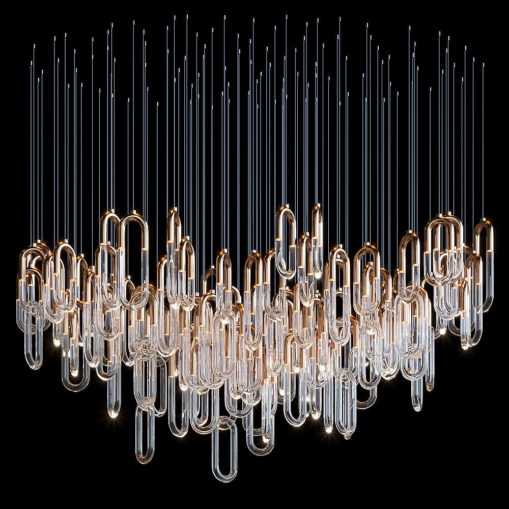 Orlisse Gold Glass Loop Cluster Chandelier