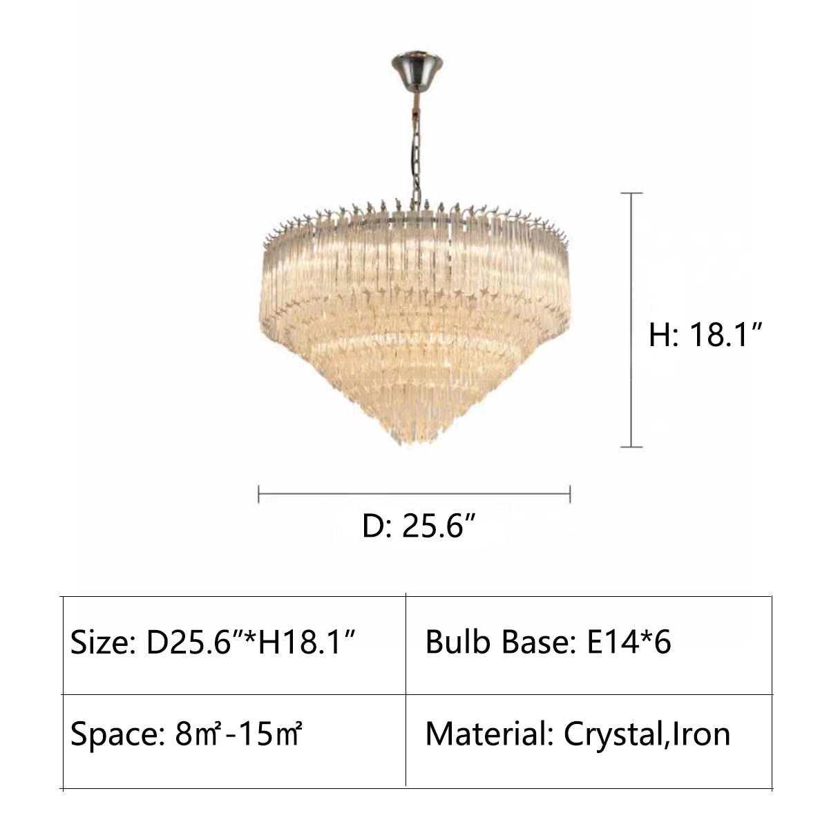 Multi-Tier Modern Light Luxury Crystal Rods Pendant Chandelier for Living Room / bedroom / foyer / entrys