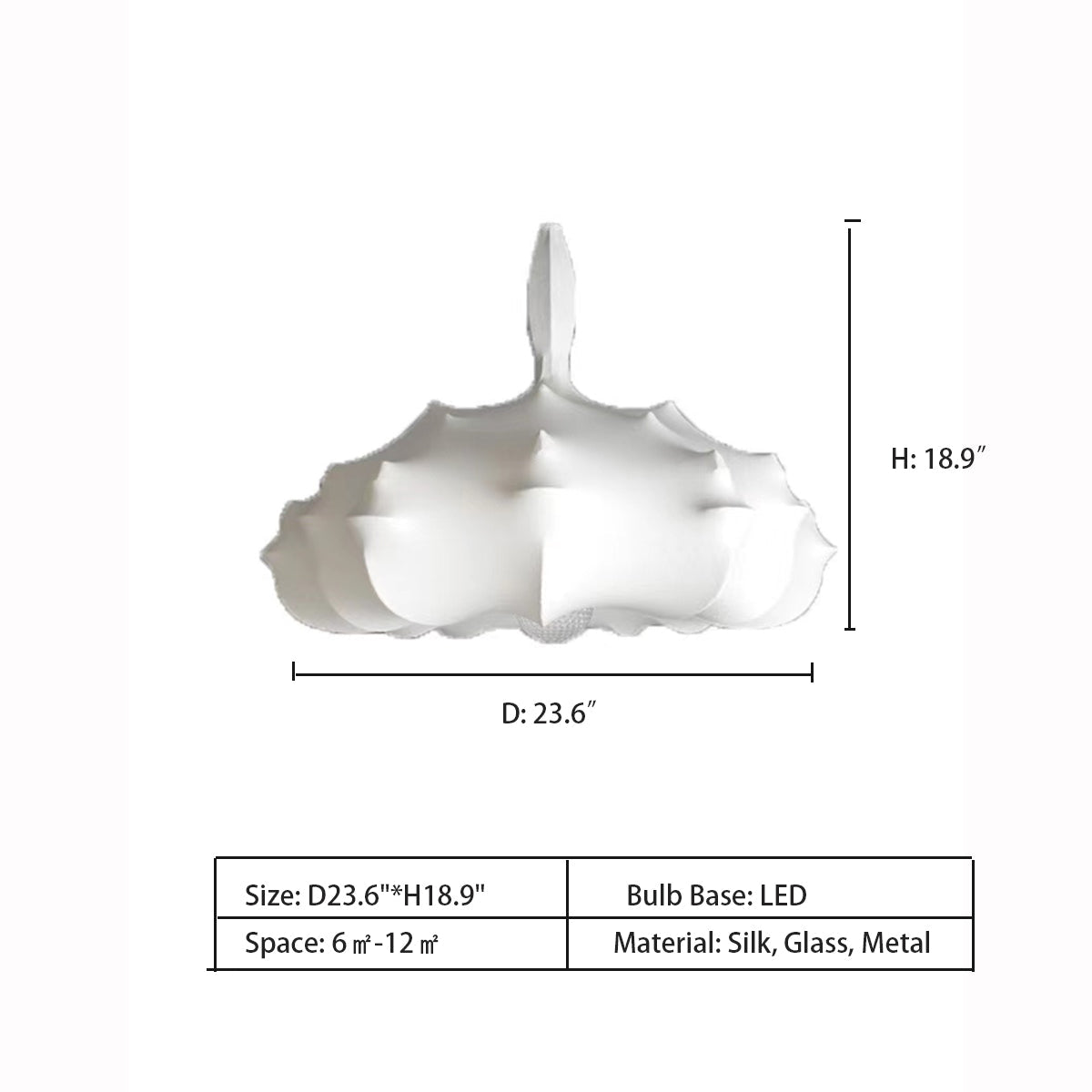 Alien Cloud French Cream Silk Pendant Chandelier with Polygonal Shape and High-Quality Finish for Living Room