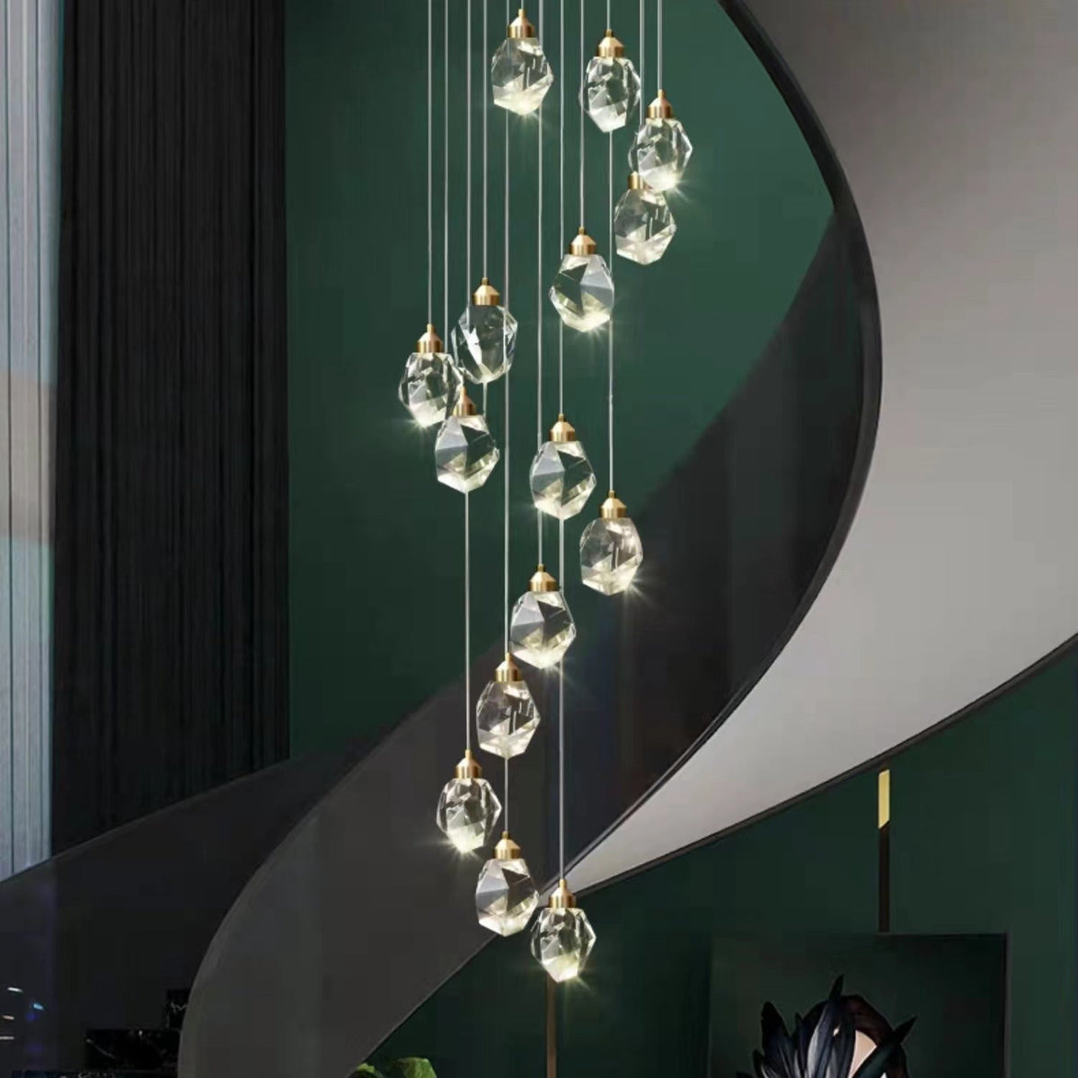 Modern Crystal Chandelier Foyer Living Room Droplight Hall Decoration Lights