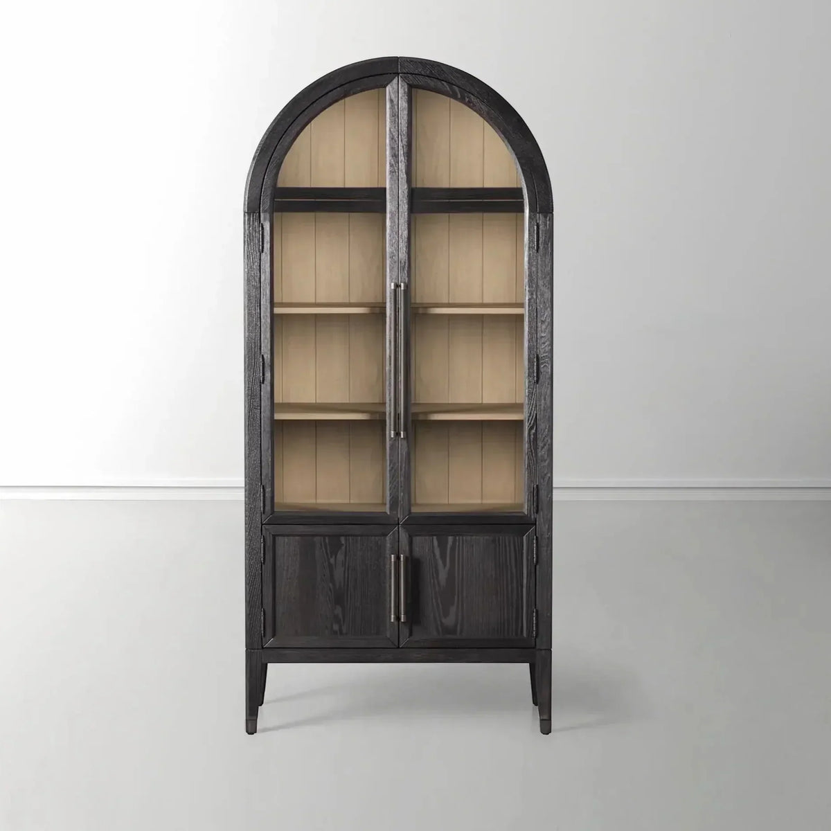 Hattie Glass Accent Cabinet in Oak 36-Inchw 46-Inchw