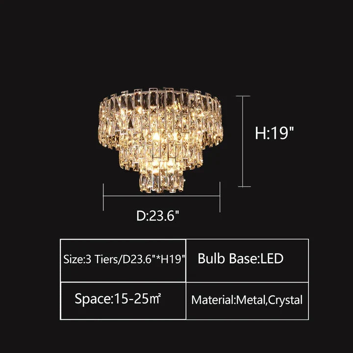 Multi-Tiered Crystal Flake Chandelier for Bedroom / living Room / dining Room
