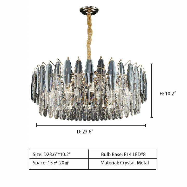 Modern Minimalist Art Designer Light Luxury Round Crystal Chandelier for Dining / Living Room