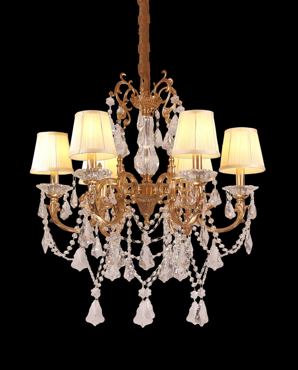 Compact 28X28 Inch 6-Light Candle Style Antique Brass Crystal Chandelier – Perfect for Bedroom Small Dining Area Entryway