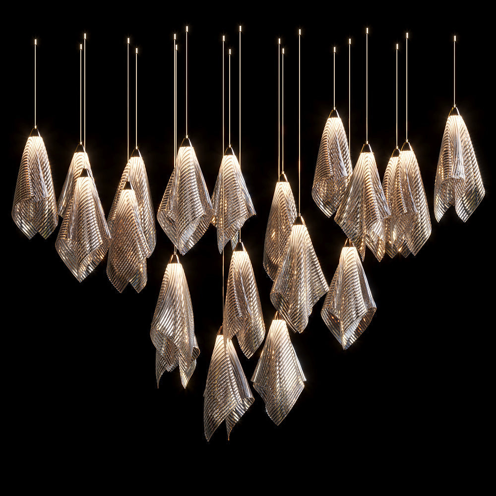 Velora Crystal Mesh Fold Chandelier