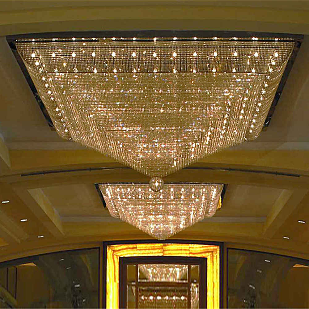 7 Layes Square Crystal Chandeliers