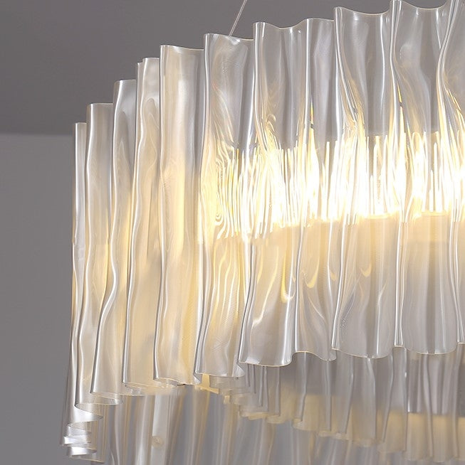 Modern Minimalism Pleated Acrylic Ring Round Ceiling Light for Living / Ding Room / Bar