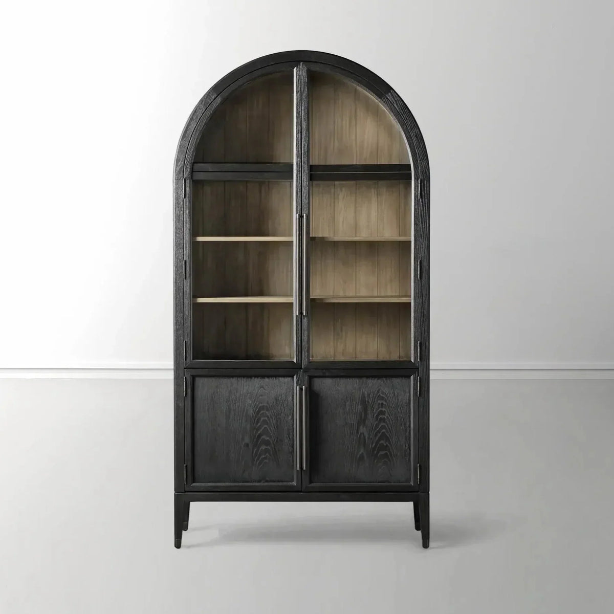 Hattie Glass Accent Cabinet in Oak 36-Inchw 46-Inchw