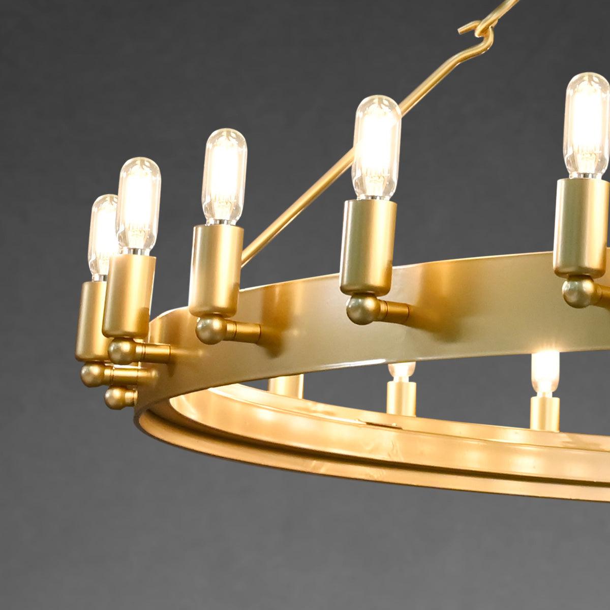 Camina Vintage Candelabra Round Chandelier 26"