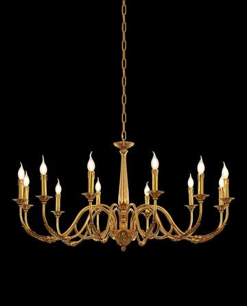 12 Lights Antique Brass Chandelier for Sale Baroque Style Chandelier Lighting for Living Room