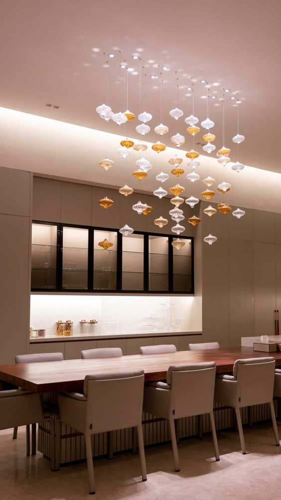 Custom Glass Lantern Floating Chandelier with Artistic Design for Staircase Foyer Villa Living Room