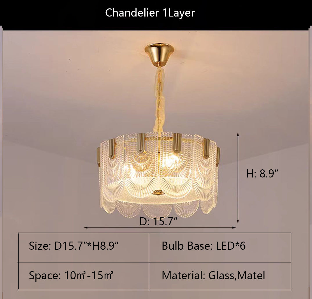 Nordic Light Luxury Patterned Glass Pendant Chandelier Suit for Living / dining Room / bedroom
