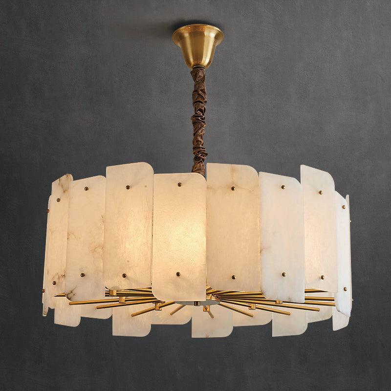 Alabaster Lorry Round Chandelier 20-Inch31"