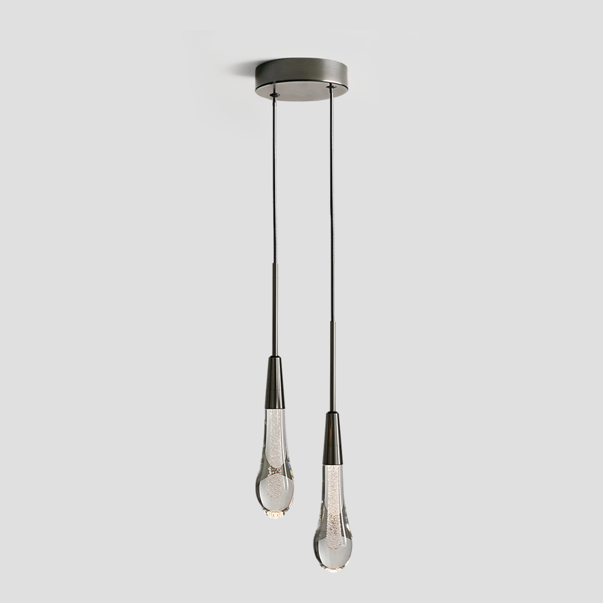 Soltaire Crystal Pendant 1 Light 2 Lights