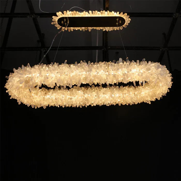 Modern Round / oval / linear / square Natural Crystal Chandelier