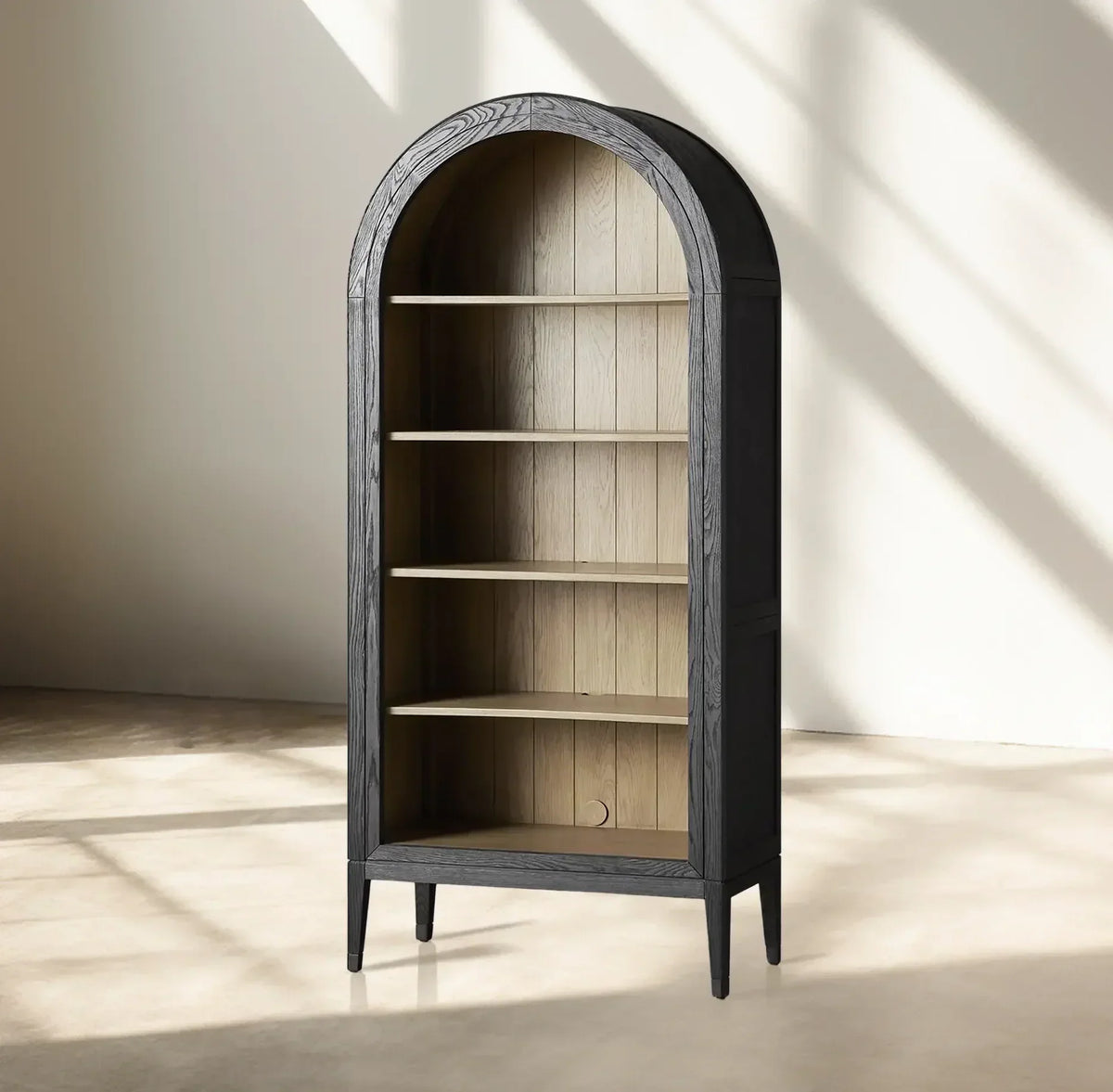 Hattie Open Bookcase in Oak 36-Inchw 46-Inchw