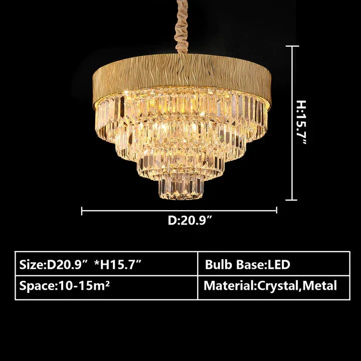 New Modern Gold Round / oval Light Luxury Ceiling Crystal Chandelier Set for Living Room / dining Room