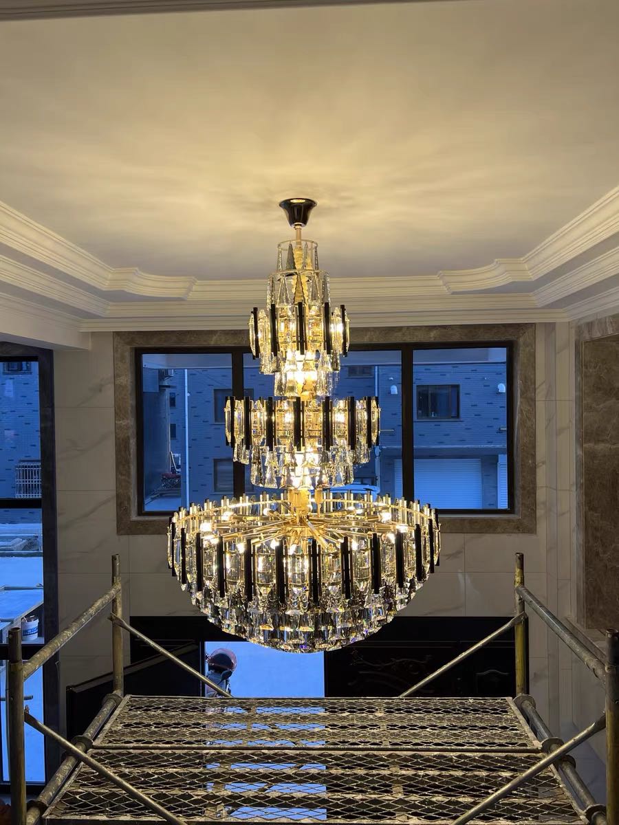 Foyer 3 Layers Extra Large Crystal Chandelier for Living Room Staircase Ceiling Lighting
