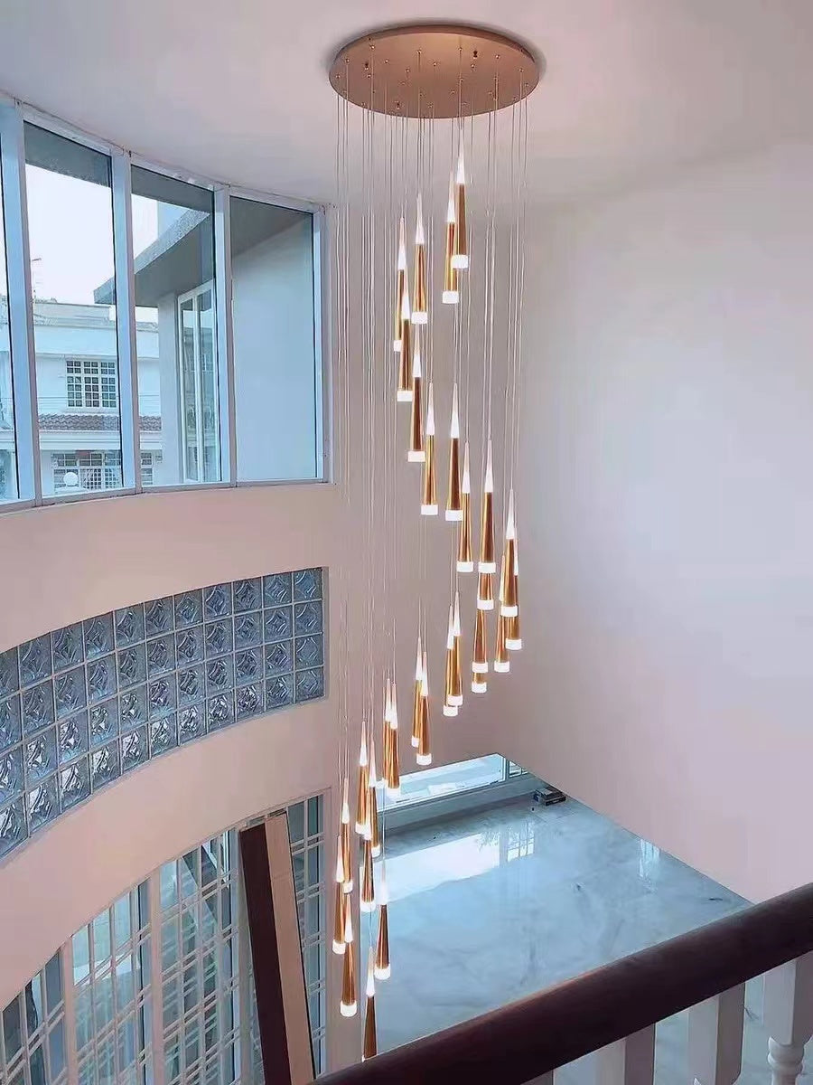 Spiral Staircase Chandelier Modern Style Ceiling Lamp Living Room Lighting