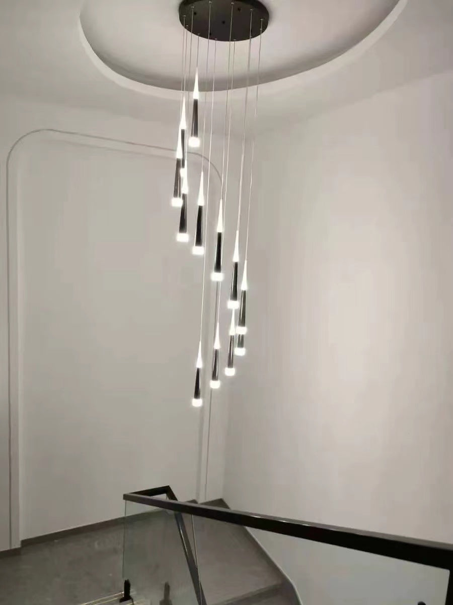 Spiral Staircase Chandelier Modern Style Ceiling Lamp Living Room Lighting