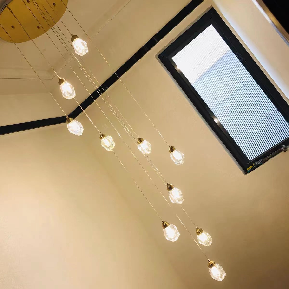 Modern Crystal Chandelier Foyer Living Room Droplight Hall Decoration Lights