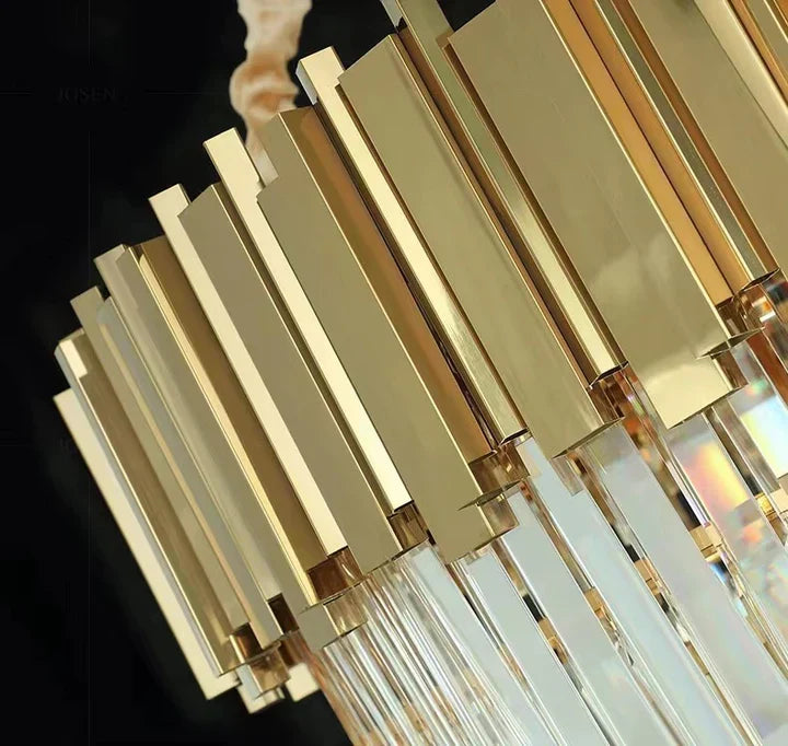 Extra Large Modern Multilayer Pendant Chandelier in Gold Finish Luxury Light for Large Staircase / duplex /