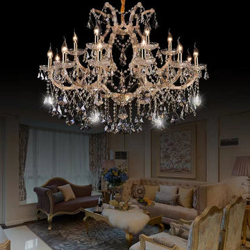Luxury Atmospheric European Candle Crystal Chandelier Designer Creative for Hotel / Villa / Living Room