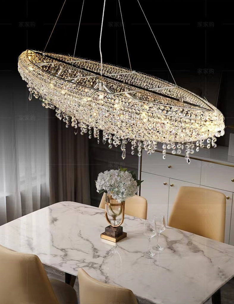 Designer Creative Light Luxury Boat-Shaped Crystal Chandelier for Bedroom / Living Room / Bar / dining Room