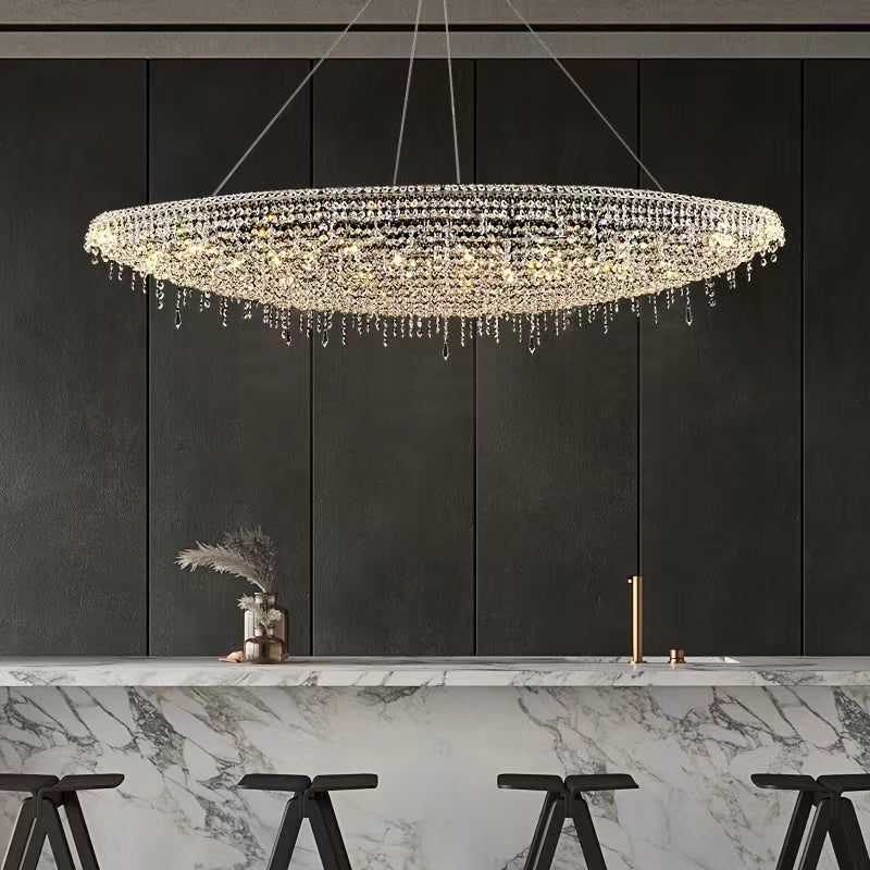 Designer Creative Light Luxury Boat-Shaped Crystal Chandelier for Bedroom / Living Room / Bar / dining Room