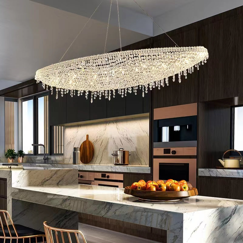Designer Creative Light Luxury Boat-Shaped Crystal Chandelier for Bedroom / Living Room / Bar / dining Room