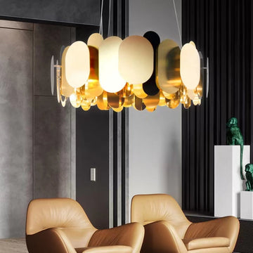 Modern Minimalist Fashion Round Metal Chandelier for Living Room / Bedroom / dining Room