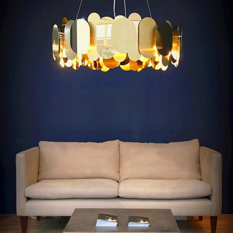 Modern Minimalist Fashion Round Metal Chandelier for Living Room / Bedroom / dining Room