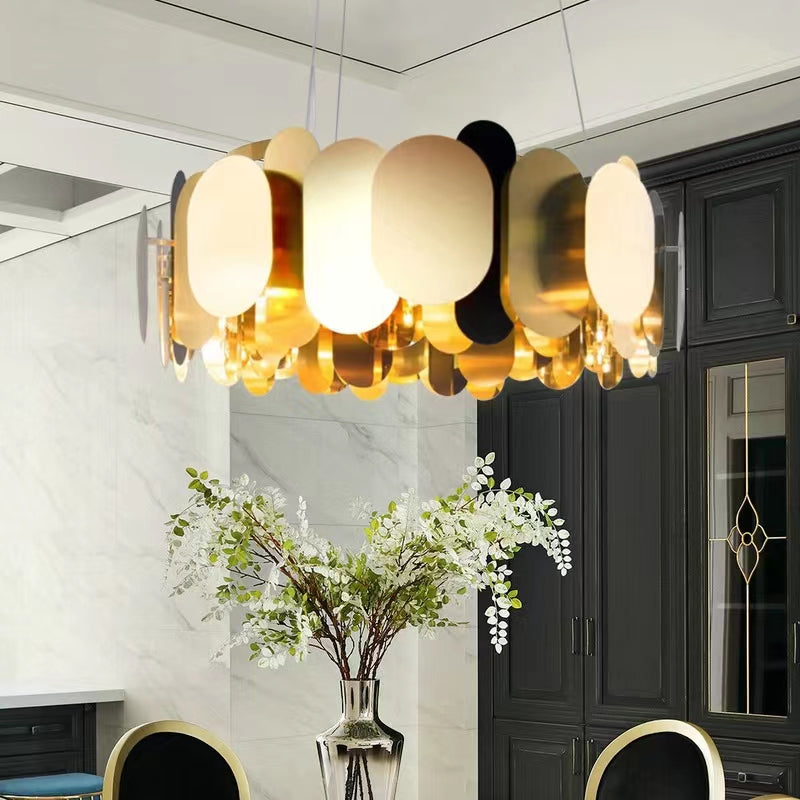 Modern Minimalist Fashion Round Metal Chandelier for Living Room / Bedroom / dining Room