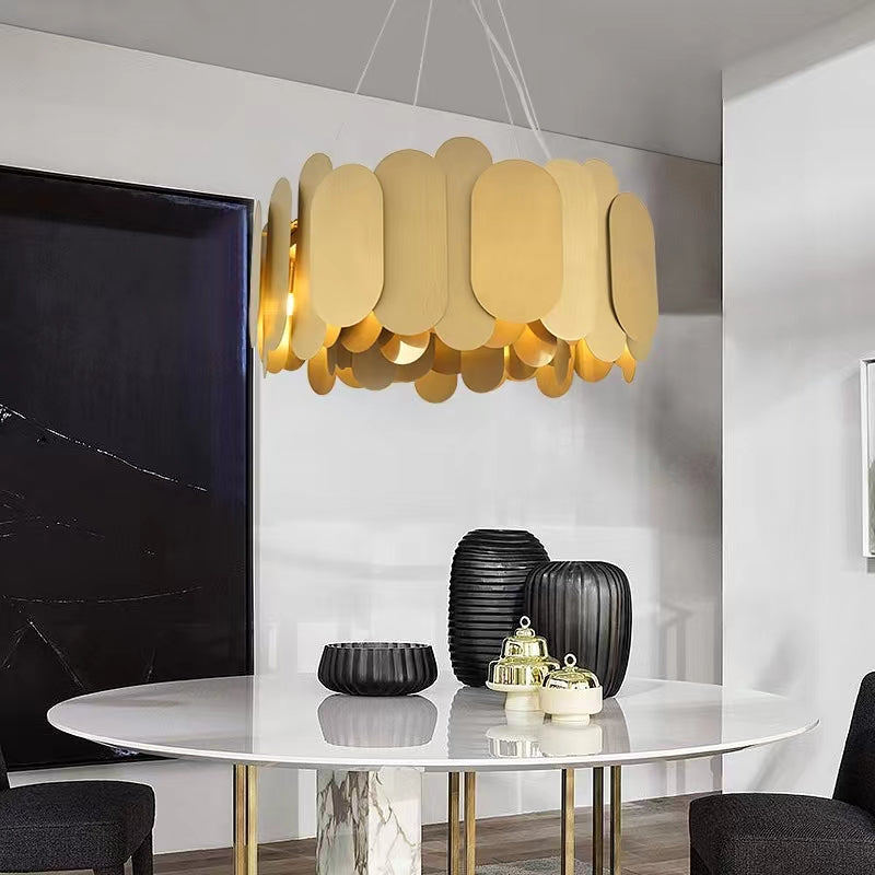 Modern Minimalist Fashion Round Metal Chandelier for Living Room / Bedroom / dining Room