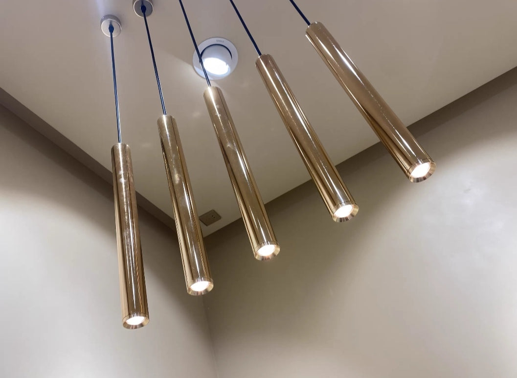 Scandinavian Gold Long Linear Chandelier Dining Pendant for Bar / Kitchen Island / Dining Room