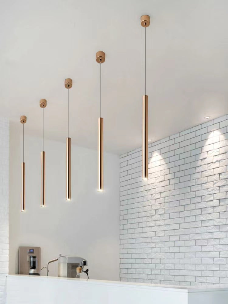 Scandinavian Gold Long Linear Chandelier Dining Pendant for Bar / Kitchen Island / Dining Room