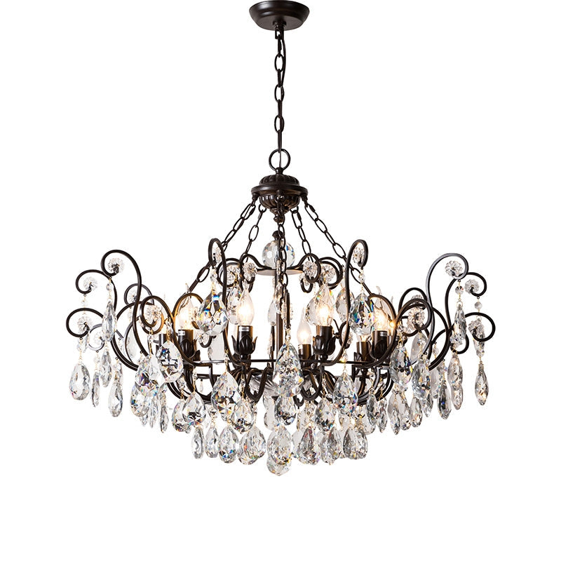 European Retro Light Luxury Crystal Pendant Electronic Candle Chandelier for Living Room / Dining Room /