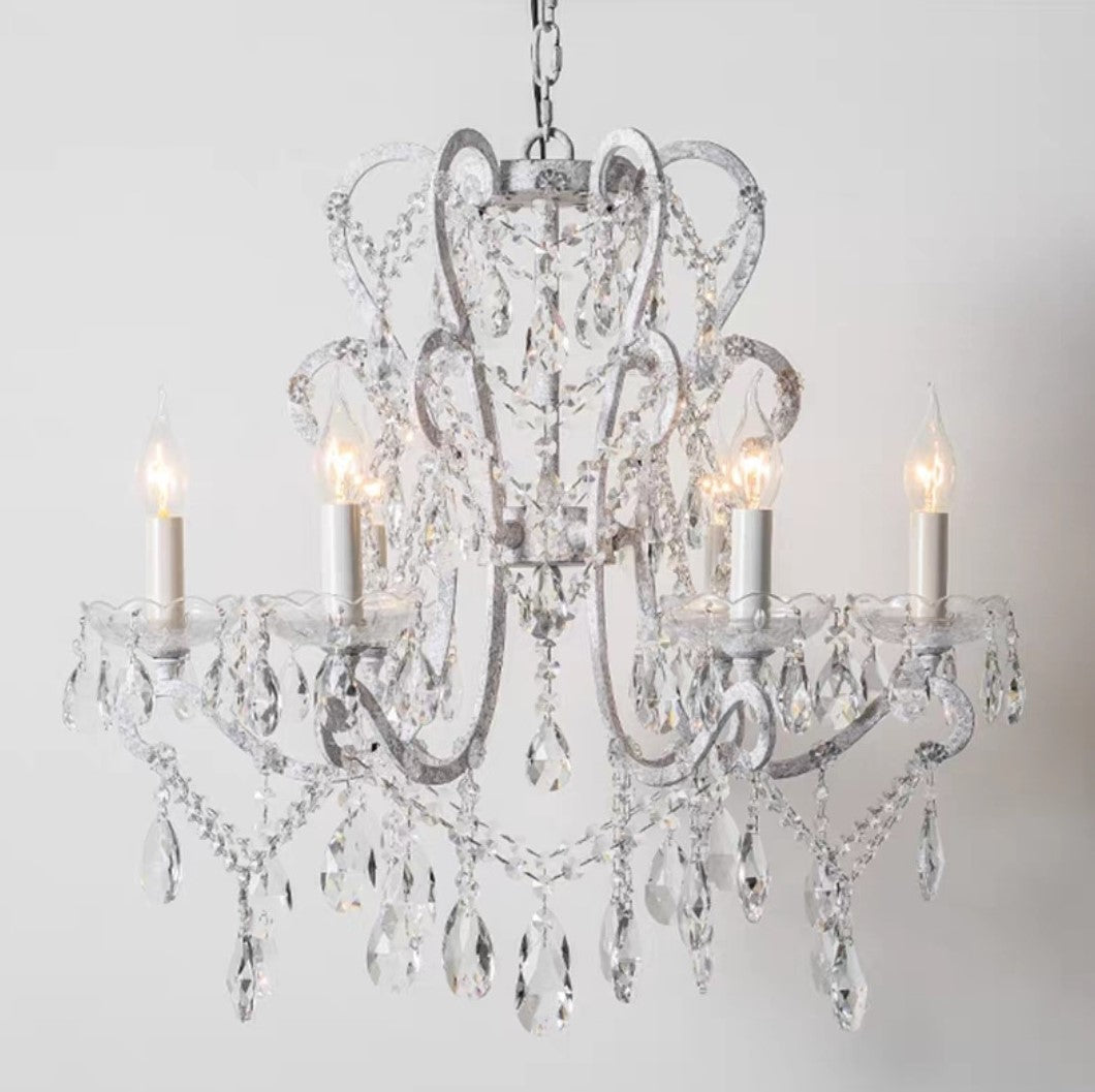 Nordic Vintage Candle Pendant Romantic Crystal Chandelier for Bedroom / Dining Room / Living