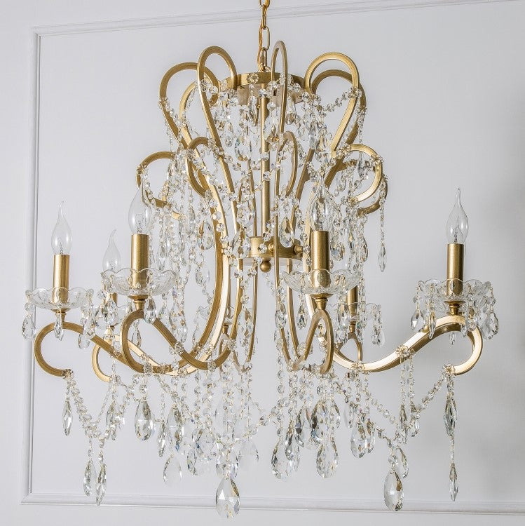 Nordic Vintage Candle Pendant Romantic Crystal Chandelier for Bedroom / Dining Room / Living