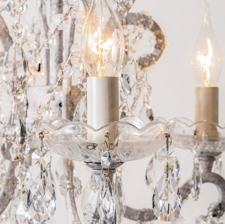 Nordic Vintage Candle Pendant Romantic Crystal Chandelier for Bedroom / Dining Room / Living