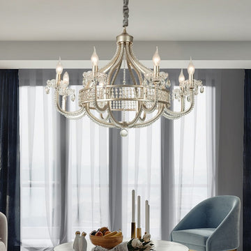 Light Luxury Nordic Vintage Candle Iron Lantern Chandelier for Living / Dining Room / Bedroom