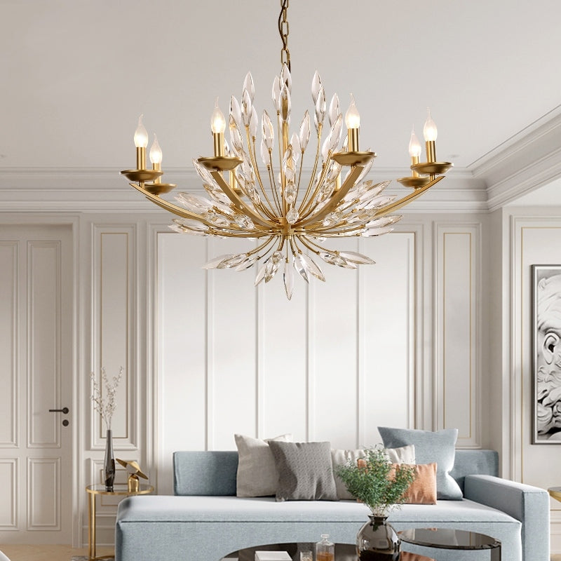 New Romantic Art Lily-Shaped Crystal Chandelier for Living Room / dining Room
