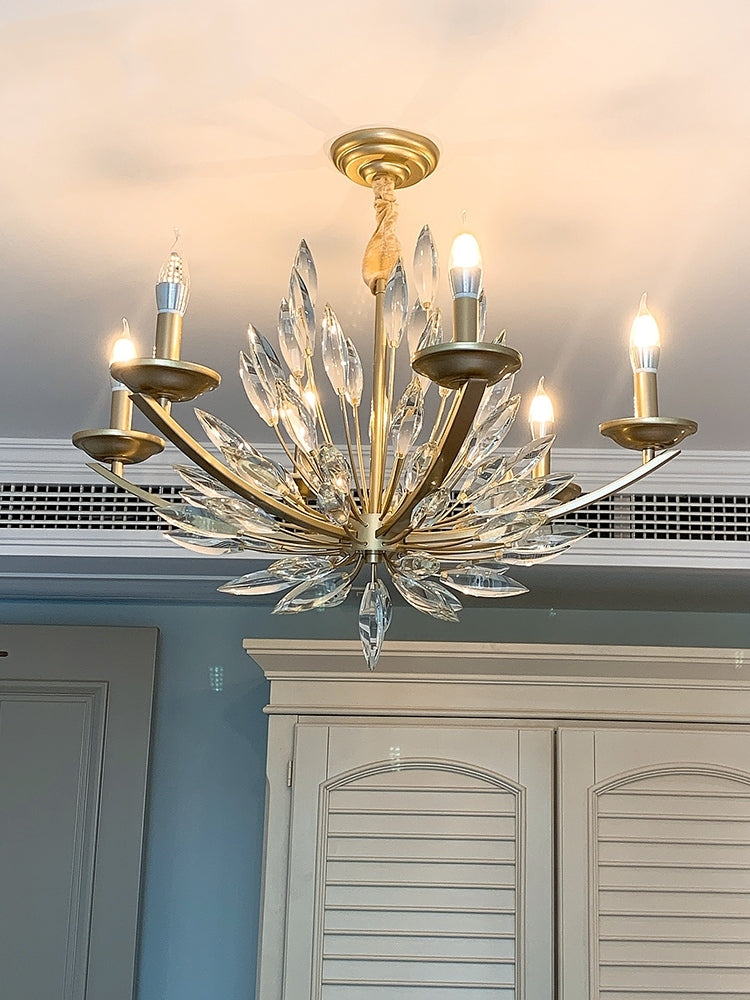 New Romantic Art Lily-Shaped Crystal Chandelier for Living Room / dining Room