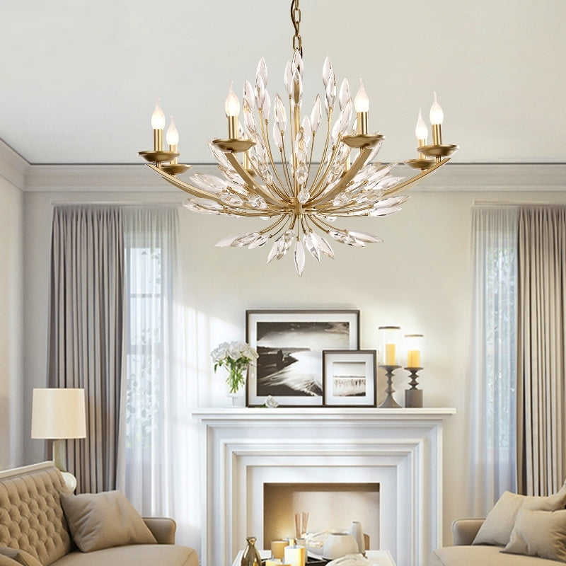New Romantic Art Lily-Shaped Crystal Chandelier for Living Room / dining Room