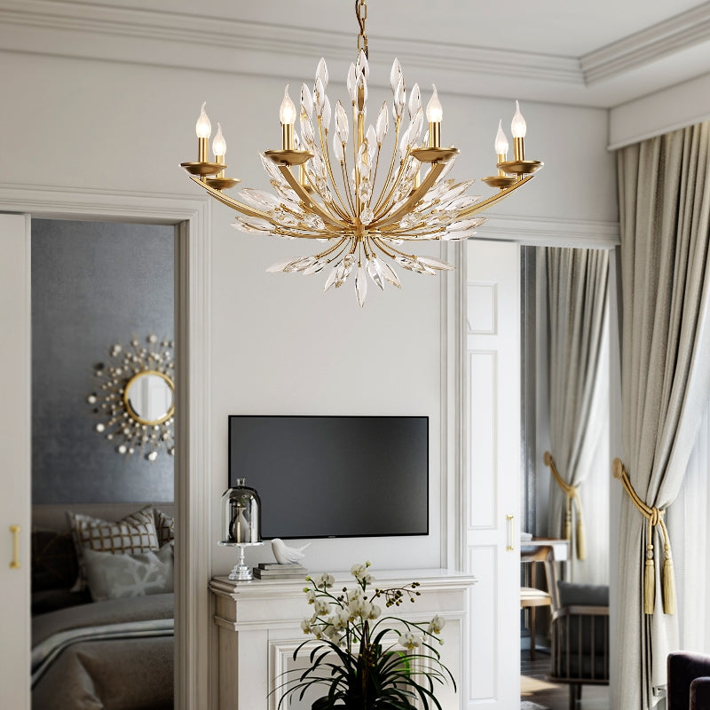 New Romantic Art Lily-Shaped Crystal Chandelier for Living Room / dining Room