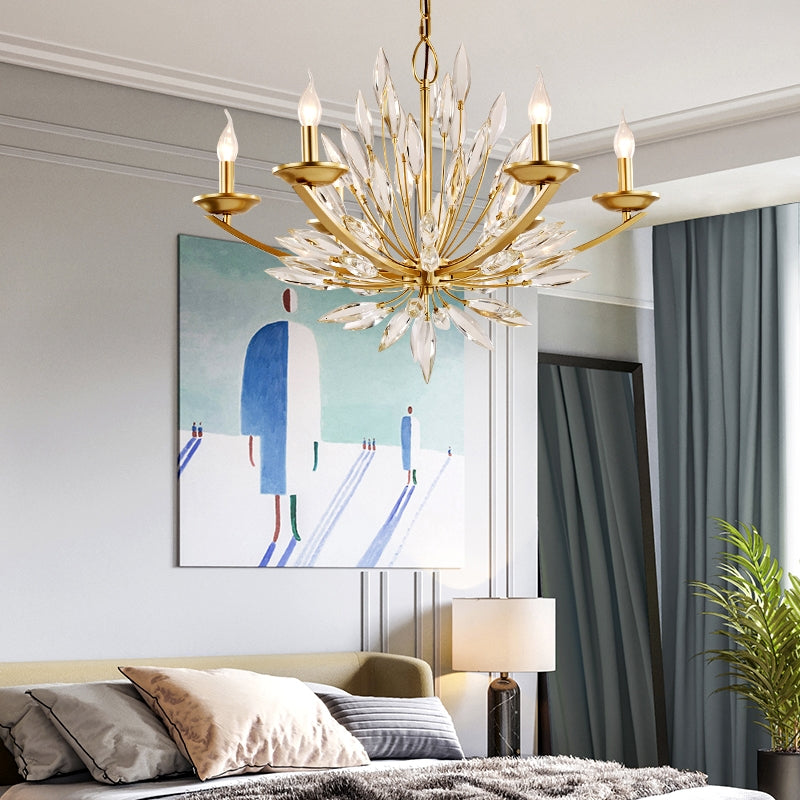 New Romantic Art Lily-Shaped Crystal Chandelier for Living Room / dining Room