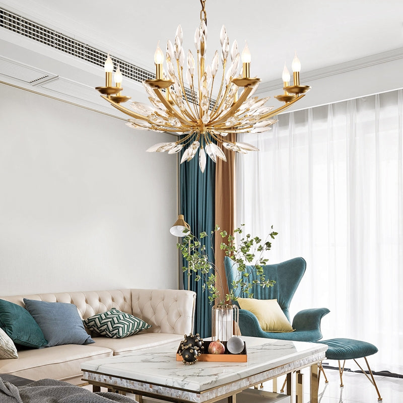 New Romantic Art Lily-Shaped Crystal Chandelier for Living Room / dining Room