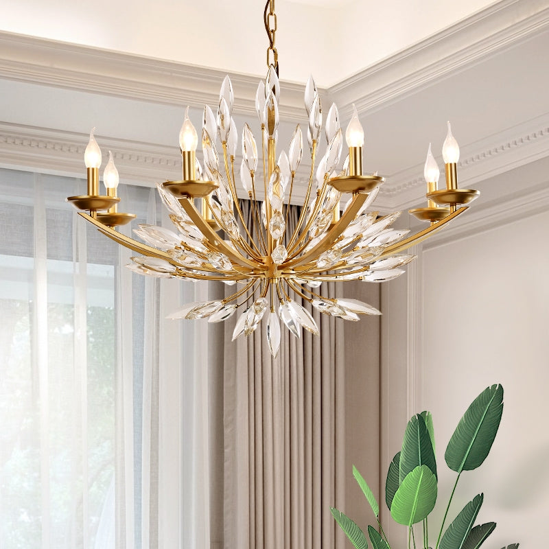 New Romantic Art Lily-Shaped Crystal Chandelier for Living Room / dining Room