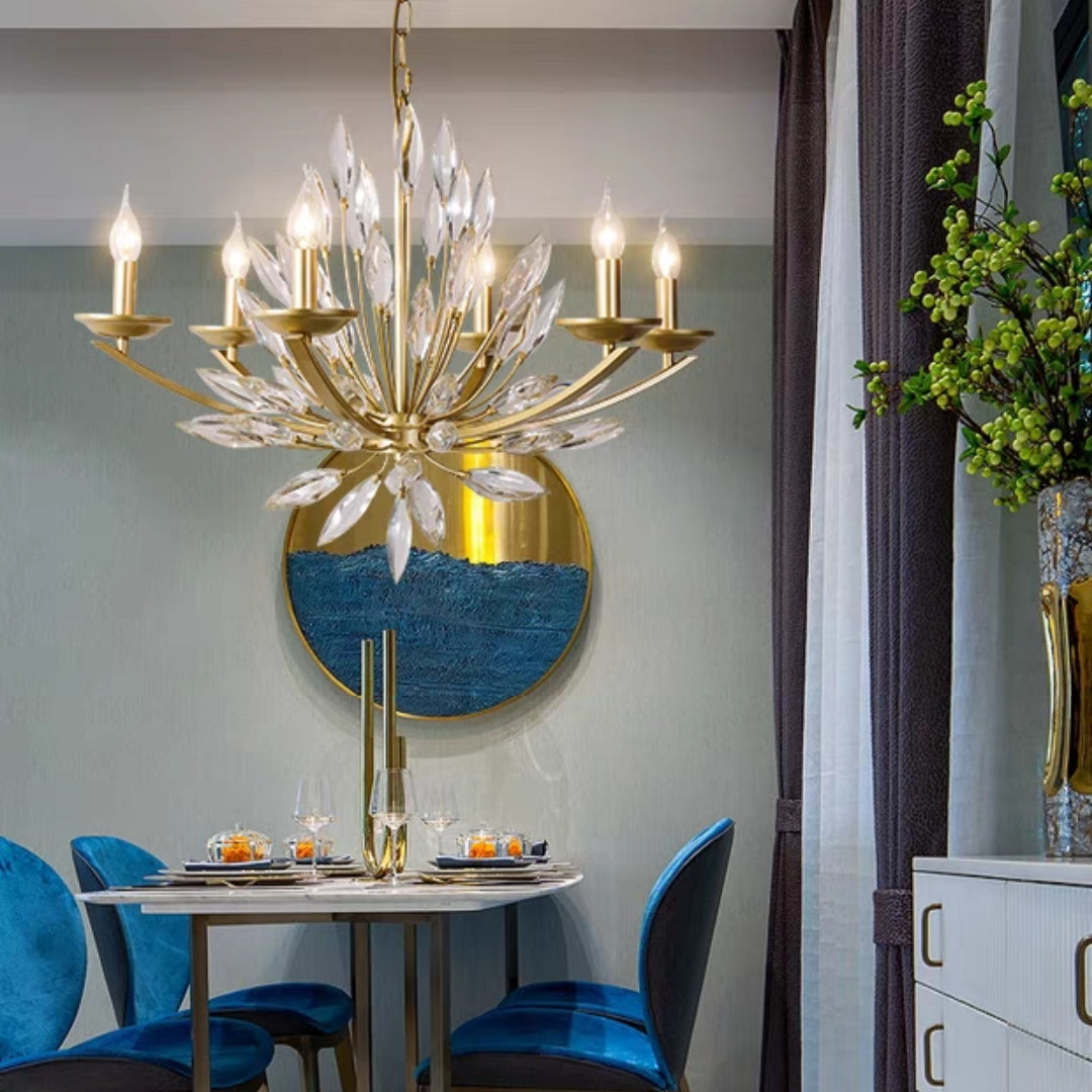 New Romantic Art Lily-Shaped Crystal Chandelier for Living Room / dining Room